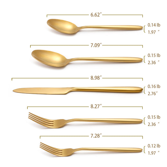 DEACORY Drip Matte Gold 20pcs Silverware Set